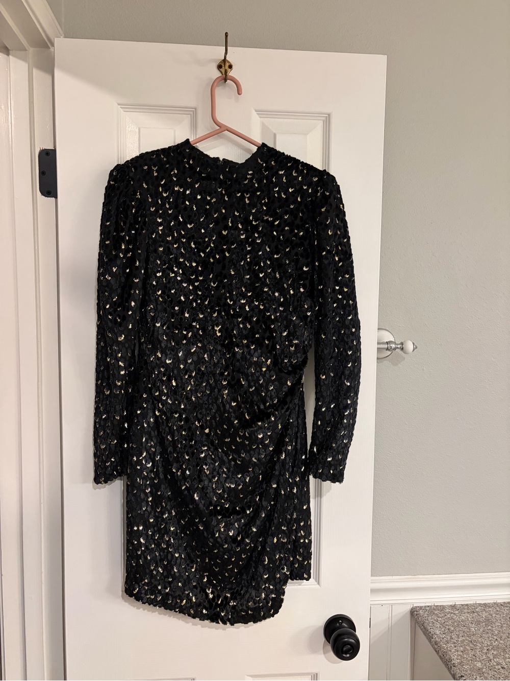 A.L.C. Jane Black Gold Metallic Velvet Dress NWT Size 2